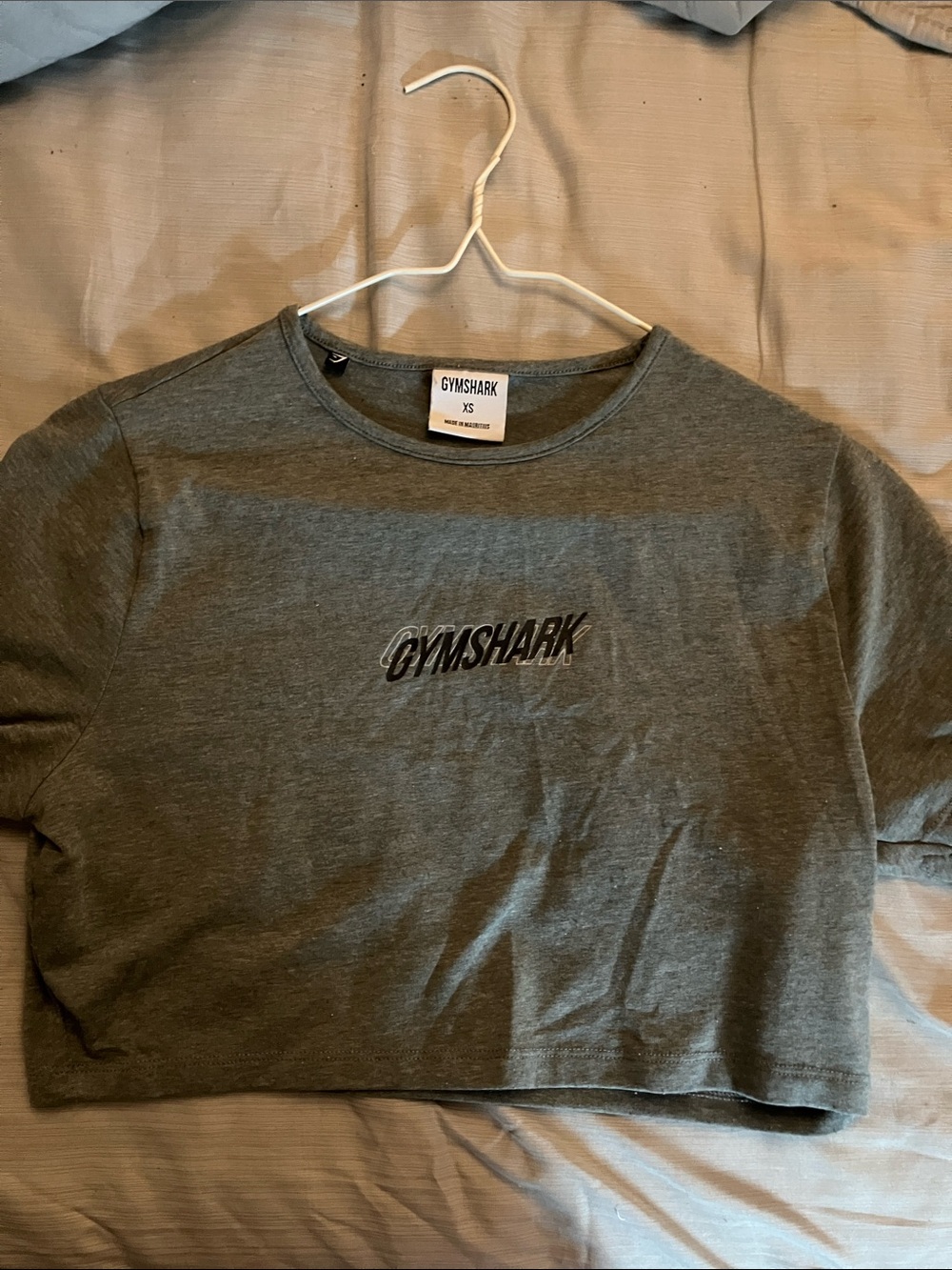 Gymshark ' Grey Logo Crop T-Shirt